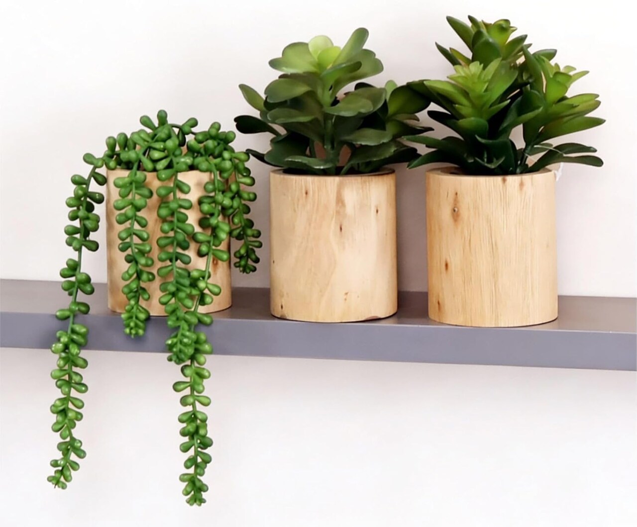 Set of 3 Mini Artificial Succulents in Pots – Realistic Faux Small Potted Plants for Aesthetic Room Decor, Office Desk, Bathroom & Bookshelf Modern Home Accents